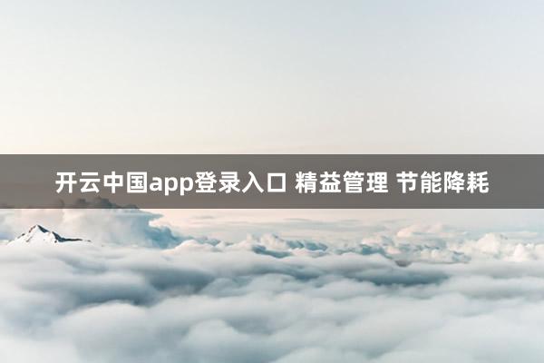 开云中国app登录入口 精益管理 节能降耗