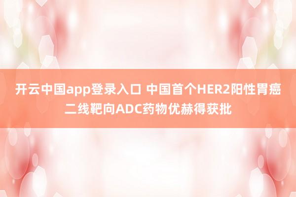 开云中国app登录入口 中国首个HER2阳性胃癌二线靶向ADC药物优赫得获批