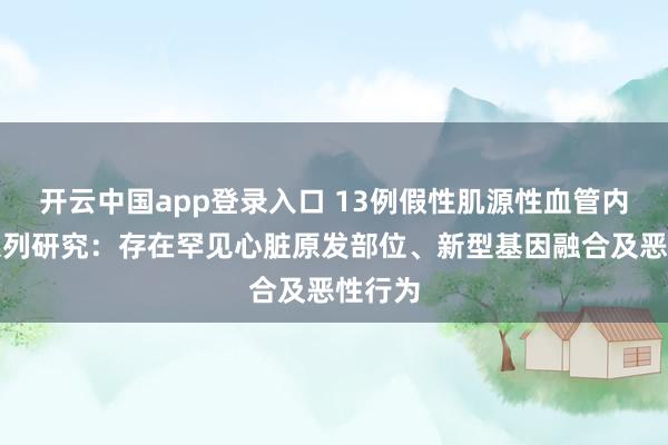 开云中国app登录入口 13例假性肌源性血管内皮瘤系列研究：存在罕见心脏原发部位、新型基因融合及恶性行为