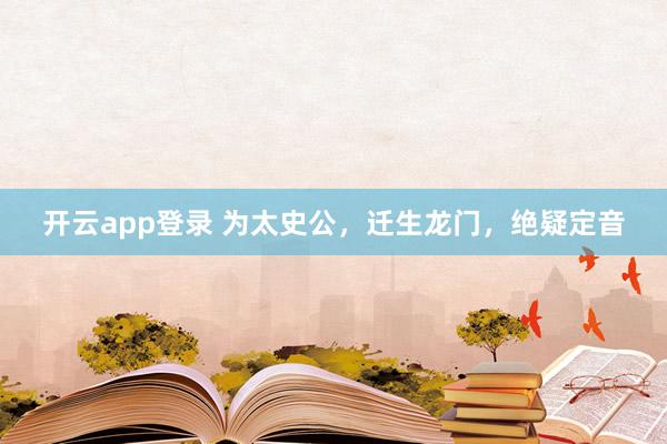 开云app登录 为太史公,迁生龙门,绝疑定音