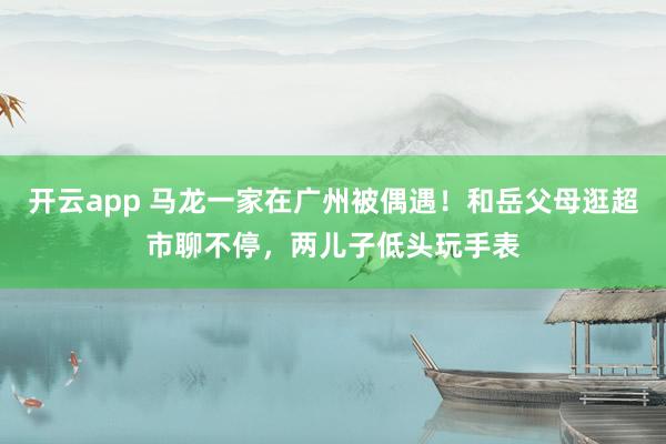 开云app 马龙一家在广州被偶遇！和岳父母逛超市聊不停，两儿子低头玩手表