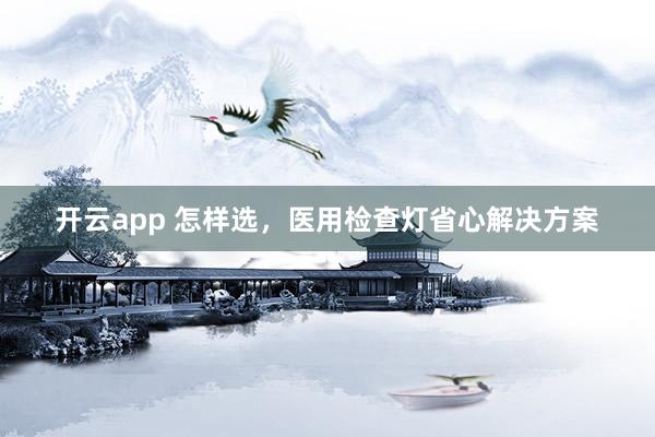 开云app 怎样选,医用检查灯省心解决方案