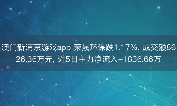 澳门新浦京游戏app 荣晟环保跌1.17%, 成交额8626.36万元, 近5日主力净流入-1836.66万